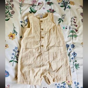 Carter's tan Baby Seersucker Romper 9M